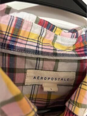 Aeropostale Long Sleeve Plaid Button-Up Shirt Large